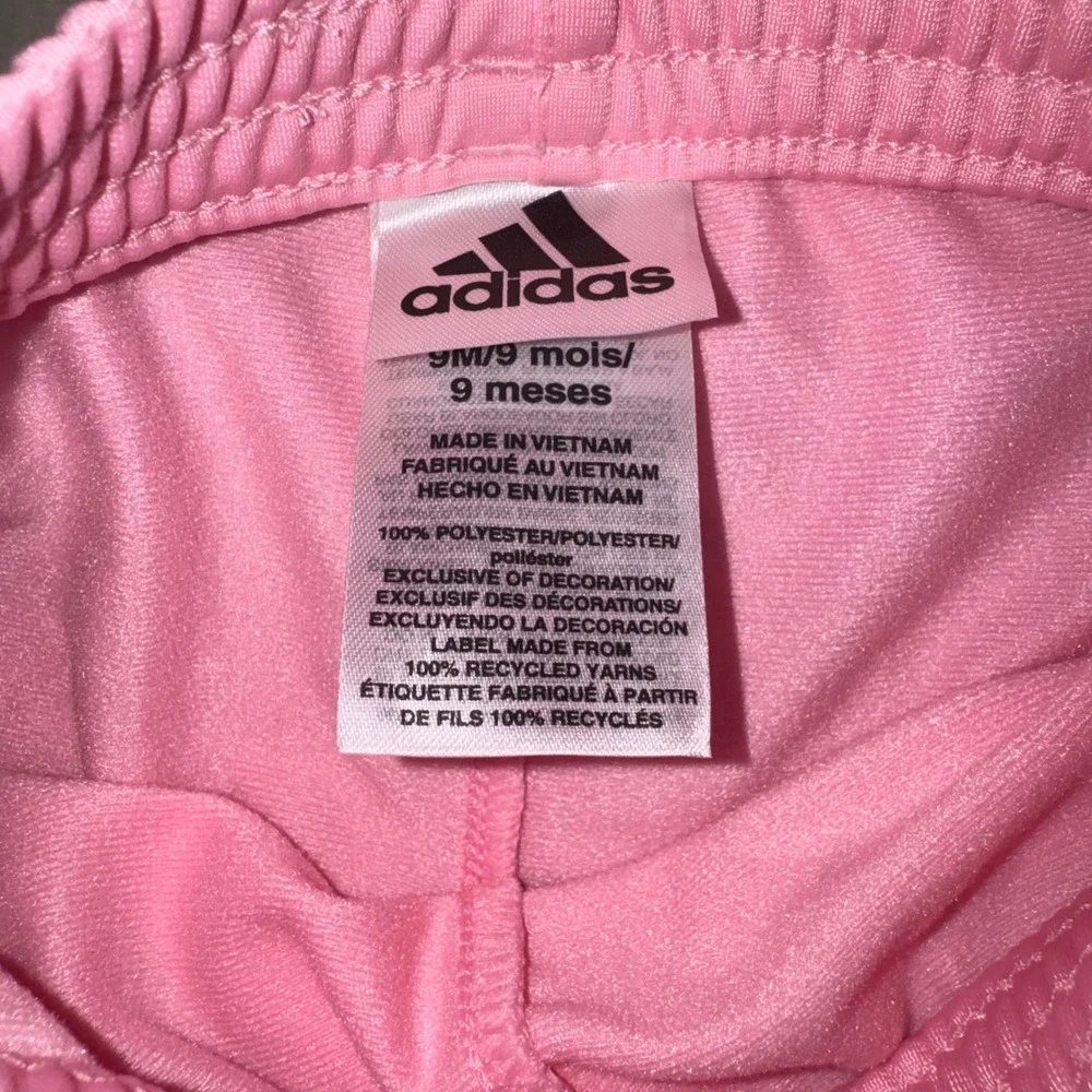 Adidas Baby Girls Pink 3-Stripe Tracksuit Set Jacket and Pants 9M AC6109N